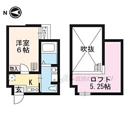 WEST9 MIRROR 1号館 2階1Kの間取り