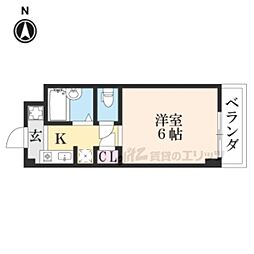 メゾンプリマベーラ 2階1Kの間取り