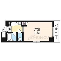 阪急京都本線 大宮駅 徒歩7分の賃貸マンション 4階1Kの間取り