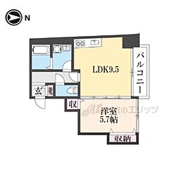 ル・ボーシエル 5階1LDKの間取り