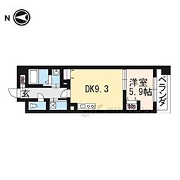 ＶＡＩＬ京都御苑 3階1LDKの間取り