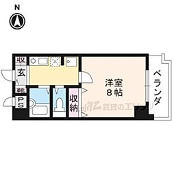 ウエストグランアベニュー六角 4階1Kの間取り