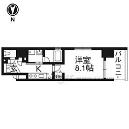 ベラジオ京都西大路 2階1Kの間取り