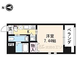 ＨＦ河原町二条レジデンス 2階1Kの間取り