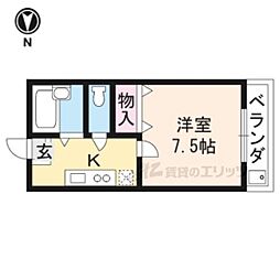 京阪本線 七条駅 徒歩6分の賃貸マンション 3階1Kの間取り