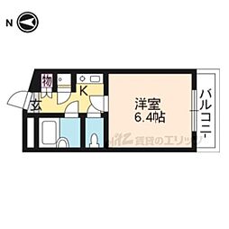 京都地下鉄東西線 東山駅 徒歩3分の賃貸マンション 3階1Kの間取り