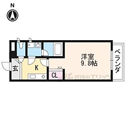 EXCEED西院 3階1Kの間取り