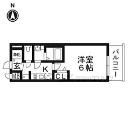 京都市営烏丸線 九条駅 徒歩5分の賃貸マンション 3階1Kの間取り