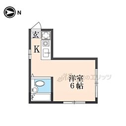 Ｐｉｎｅｇｒｏｖｅ高辻 3階ワンルームの間取り