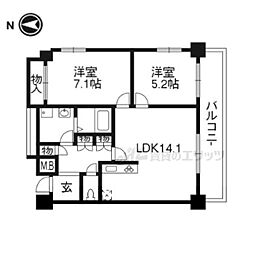 京阪本線 出町柳駅 徒歩5分の賃貸マンション 4階1LDKの間取り