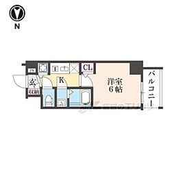 プロヴィスタ京都西院 11階1Kの間取り