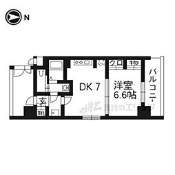 エステムプラザ京都御所ノ内REGIA 2階1DKの間取り