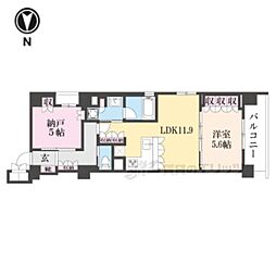 リーガル京都堀川中立売2 1LDKの間取図画像