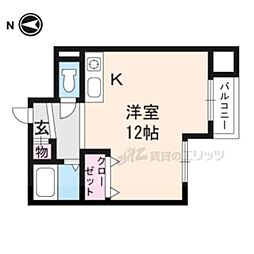 スクエア松原 1Kの間取図画像