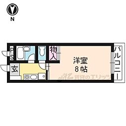 ラムールウメダ 1Kの間取図画像