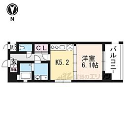 エスリード西大路駅前 1DKの間取図画像