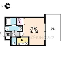 Jシーダ花園 ワンルームの間取図画像