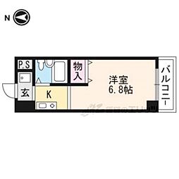 グランディールフナダ 1Kの間取図画像