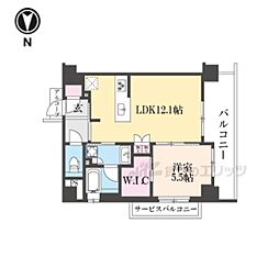 ファインレジデンス京都五条通 1LDKの間取図画像