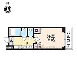 カーサ・フォレスタ1 1Kの間取図画像