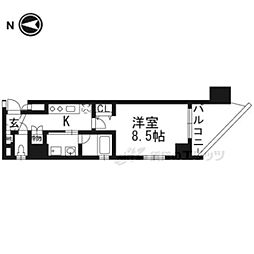 ベラジオ三条朱雀 1Kの間取図画像