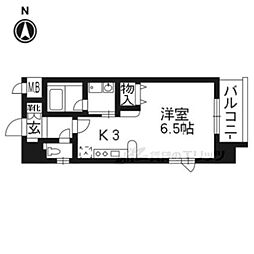 ベラジオ京都神泉苑 1Kの間取図画像