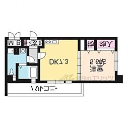 アテナリー右京 1DKの間取図画像
