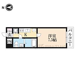 コスモフォーラム四条 1Kの間取図画像