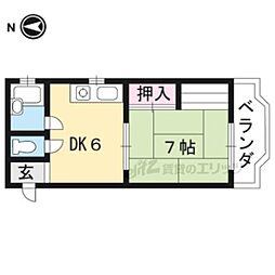 メゾンベルジュール 1DKの間取図画像