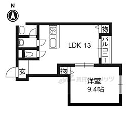 キルトハウス 1LDKの間取図画像