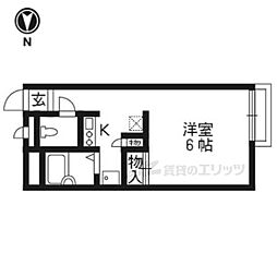 レオパレスアルタ1 1Kの間取図画像
