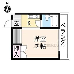 プチハウス・稲荷 1Kの間取図画像