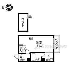 アメニティK2 1Kの間取図画像