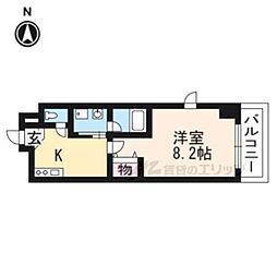 エベンエゼル三条 1Kの間取図画像