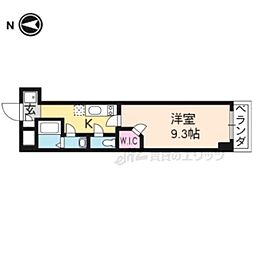 クオリカ西京極うまづか 1Kの間取図画像