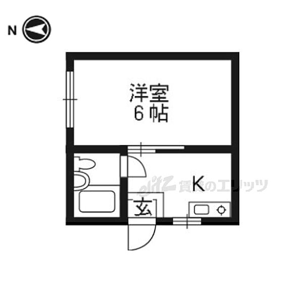 京都府京都市北区小山西大野町(賃貸マンション1K・4階・16.00㎡)の写真 その2