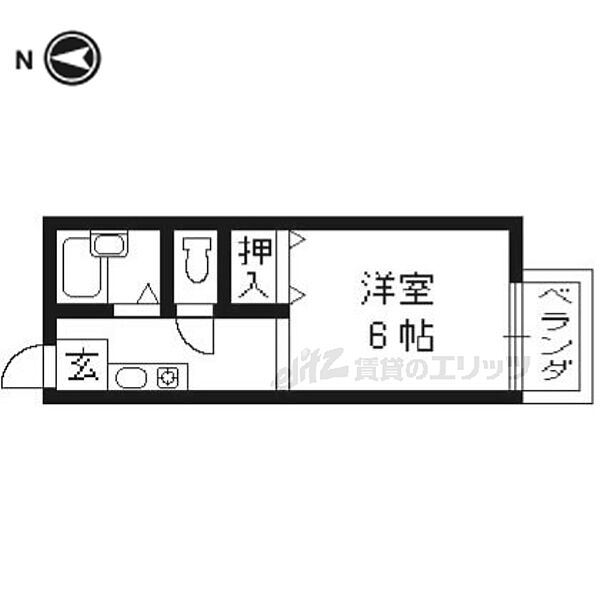 京都府京都市右京区梅津段町(賃貸アパート1K・2階・20.46㎡)の写真 その2