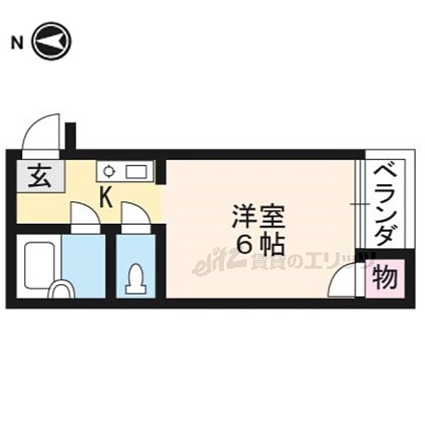 M’ｓ太秦 3-D｜京都府京都市右京区太秦石垣町(賃貸マンション1K・3階・17.91㎡)の写真 その2