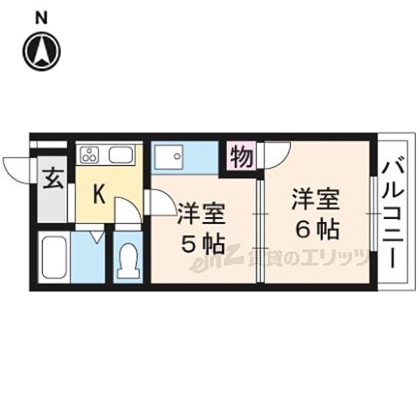 京都府京都市中京区衣棚通御池上る下妙覚寺町(賃貸マンション2K・3階・29.20㎡)の写真 その2