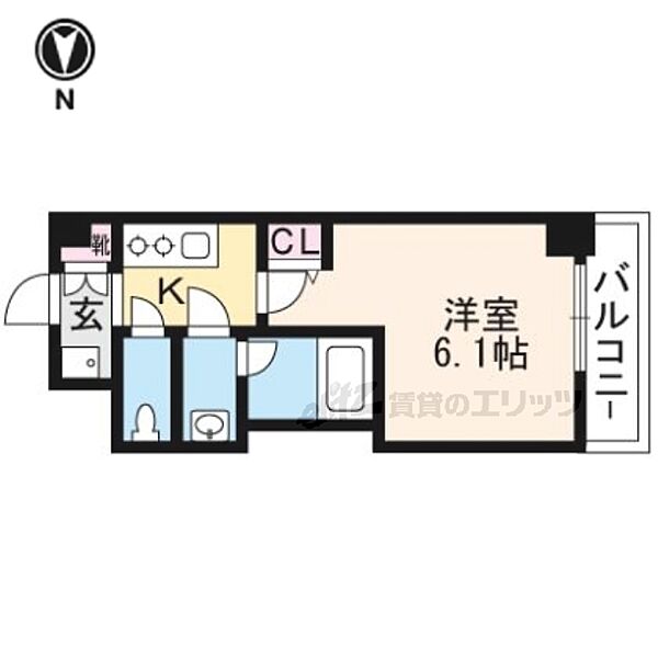 京都府京都市右京区西院月双町(賃貸マンション1K・3階・20.22㎡)の写真 その2