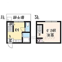 JR山陰本線 太秦駅 徒歩12分の賃貸アパート 1階1Kの間取り