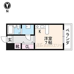 ライオンズマンション京都東堀川 4階1Kの間取り