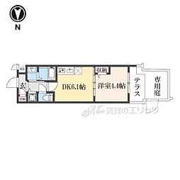 ベラジオワールドアイ京都円町 1階1DKの間取り