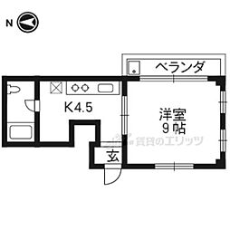 小堀マンション新館 1階1Kの間取り