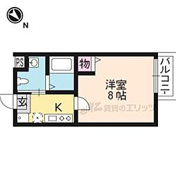 Ｓｕｎｒｉｃｈ西陣 1階1Kの間取り