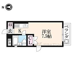 ツインヒル館 1Kの間取図画像