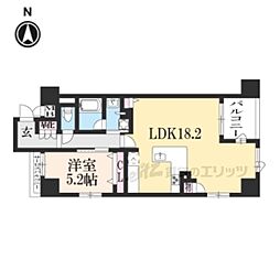 京都市営烏丸線 四条駅 徒歩8分の賃貸マンション 3階1LDKの間取り
