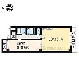 ヴィオラ・三条小川 5階1LDKの間取り