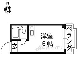 今出川キャンパス 3階ワンルームの間取り