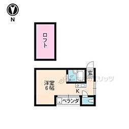 ロイヤルハイツコトブキ 4階1Kの間取り